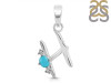 Turquoise & White Topaz Alphabet H Pendant TRQ-RDA-8.