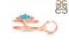 Turquoise & White Topaz Alphabet H Pendant TRQ-RDA-8.