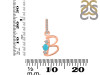 Turquoise & White Topaz Alphabet B Pendant TRQ-RDA-80.