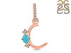 Turquoise & White Topaz Alphabet C Pendant TRQ-RDA-81.