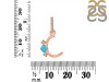 Turquoise & White Topaz Alphabet C Pendant TRQ-RDA-81.