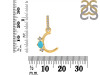 Turquoise & White Topaz Alphabet C Pendant TRQ-RDA-81.
