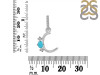 Turquoise & White Topaz Alphabet C Pendant TRQ-RDA-81.