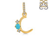 Turquoise & White Topaz Alphabet C Pendant TRQ-RDA-81.