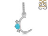 Turquoise & White Topaz Alphabet C Pendant TRQ-RDA-81.
