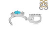 Turquoise & White Topaz Alphabet C Pendant TRQ-RDA-81.