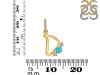 Turquoise & White Topaz Alphabet D Pendant TRQ-RDA-82.