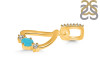 Turquoise & White Topaz Alphabet D Pendant TRQ-RDA-82.