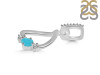 Turquoise & White Topaz Alphabet D Pendant TRQ-RDA-82.