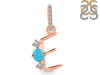 Turquoise & White Topaz Alphabet E Pendant TRQ-RDA-83.