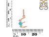 Turquoise & White Topaz Alphabet E Pendant TRQ-RDA-83.
