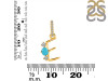 Turquoise & White Topaz Alphabet E Pendant TRQ-RDA-83.