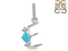 Turquoise & White Topaz Alphabet E Pendant TRQ-RDA-83.