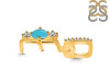 Turquoise & White Topaz Alphabet E Pendant TRQ-RDA-83.
