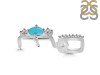 Turquoise & White Topaz Alphabet E Pendant TRQ-RDA-83.