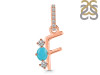 Turquoise & White Topaz Alphabet F Pendant TRQ-RDA-84.