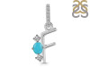 Turquoise & White Topaz Alphabet F Pendant TRQ-RDA-84.