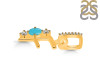 Turquoise & White Topaz Alphabet F Pendant TRQ-RDA-84.