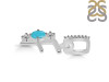 Turquoise & White Topaz Alphabet F Pendant TRQ-RDA-84.