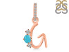 Turquoise & White Topaz Alphabet G Pendant TRQ-RDA-85.