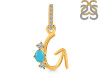 Turquoise & White Topaz Alphabet G Pendant TRQ-RDA-85.