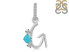 Turquoise & White Topaz Alphabet G Pendant TRQ-RDA-85.