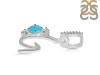 Turquoise & White Topaz Alphabet G Pendant TRQ-RDA-85.