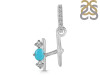 Turquoise & White Topaz Alphabet H Pendant TRQ-RDA-86.