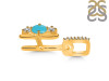 Turquoise & White Topaz Alphabet H Pendant TRQ-RDA-86.