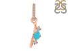 Turquoise & White Topaz Alphabet I Pendant TRQ-RDA-87.