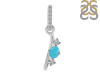 Turquoise & White Topaz Alphabet I Pendant TRQ-RDA-87.