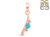 Turquoise & White Topaz Alphabet I Pendant TRQ-RDA-9.