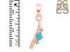 Turquoise & White Topaz Alphabet I Pendant TRQ-RDA-9.