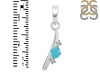 Turquoise & White Topaz Alphabet I Pendant TRQ-RDA-9.