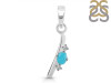 Turquoise & White Topaz Alphabet I Pendant TRQ-RDA-9.