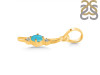 Turquoise & White Topaz Alphabet I Pendant TRQ-RDA-9.