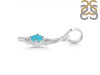 Turquoise & White Topaz Alphabet I Pendant TRQ-RDA-9.