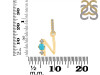 Turquoise & White Topaz Alphabet N Pendant TRQ-RDA-92.