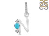 Turquoise & White Topaz Alphabet N Pendant TRQ-RDA-92.