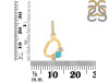 Turquoise & White Topaz Alphabet O Pendant TRQ-RDA-93.