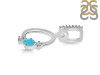 Turquoise & White Topaz Alphabet O Pendant TRQ-RDA-93.