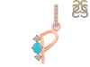 Turquoise & White Topaz Alphabet P Pendant TRQ-RDA-94.