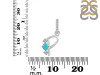 Turquoise & White Topaz Alphabet P Pendant TRQ-RDA-94.
