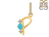 Turquoise & White Topaz Alphabet P Pendant TRQ-RDA-94.