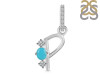 Turquoise & White Topaz Alphabet P Pendant TRQ-RDA-94.