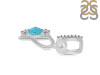 Turquoise & White Topaz Alphabet P Pendant TRQ-RDA-94.