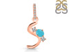 Turquoise & White Topaz Alphabet S Pendant TRQ-RDA-97.