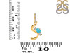 Turquoise & White Topaz Alphabet S Pendant TRQ-RDA-97.