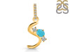 Turquoise & White Topaz Alphabet S Pendant TRQ-RDA-97.