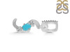 Turquoise & White Topaz Alphabet S Pendant TRQ-RDA-97.